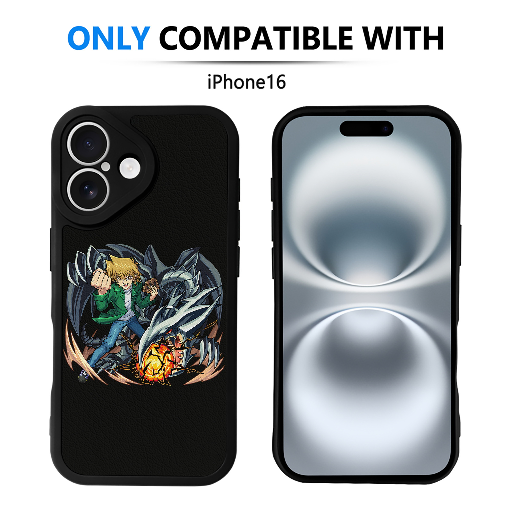 （画像用） 遊☆戯☆王 Yu-Gi-Oh! 【iPhone 16シリーズ対応】シリコンスマホケース（レザー調） 材質：シリコン